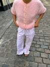 Olivia kortærmet mohair cardigan - Lyserød