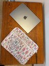 Honey computer sleeve - Off white med blomster