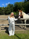Alina skjorte med sorte striber - Hvid