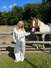 Alina bukser med hvide striber - Hvid