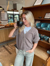 Sakura kortærmet cardigan - Brun
