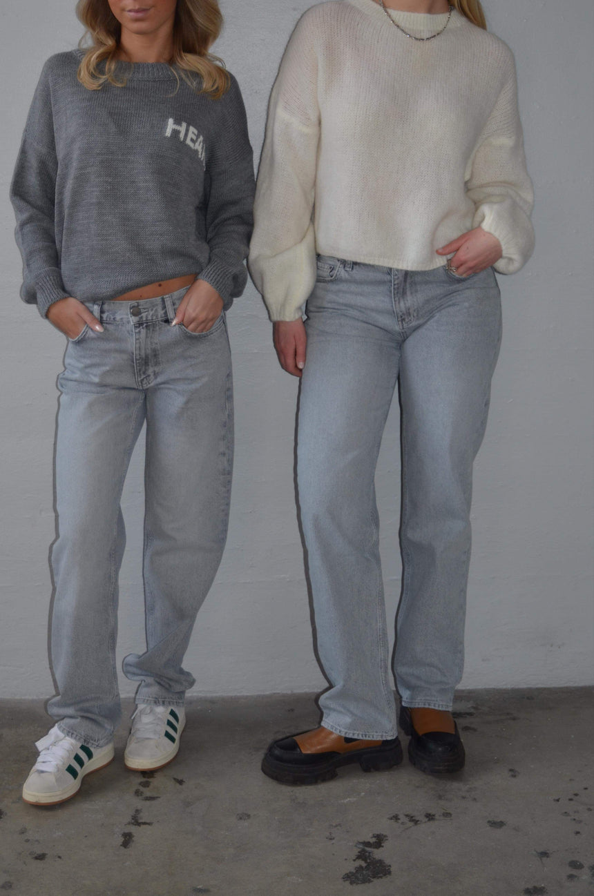Nyla straight jeans - Lysegrå