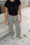 Celine stribet bukser - Sort/hvid