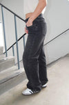 Sage baggy jeans - Mørke grå denim