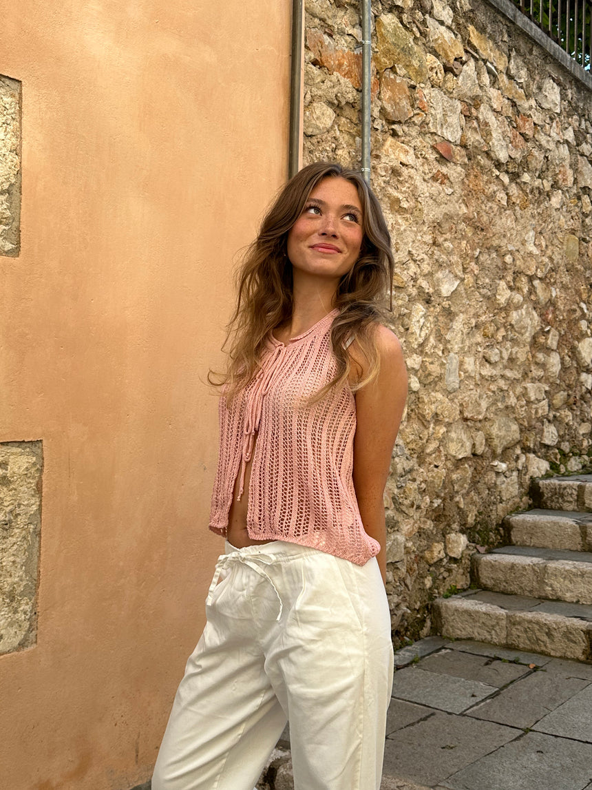 Hadil strik top - Lyserød