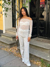 Elsa stribede jeans - Hvid
