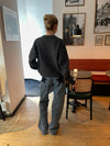 Star jeans med navy stjerner - lys denim