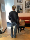 Star jeans med navy stjerner - lys denim