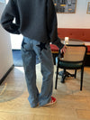 Star jeans med navy stjerner - lys denim
