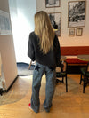 Star jeans med navy stjerner - lys denim