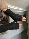 Fingerløse cable vanter - Sort