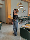 Lilly off shoulder blonde bluse - Sort