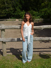 Blair satin binde top - Hvid