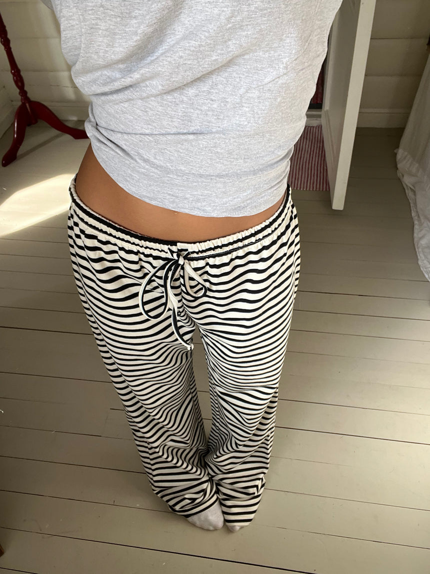Celine stribet bukser - Sort/hvid