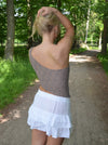 Merle one shoulder top med blonde - Brun