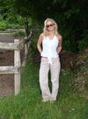 Tuva lavtaljede jeans - Beige