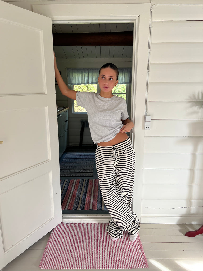 Celine stribet bukser - Sort/hvid