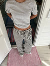 Celine stribet bukser - Sort/hvid