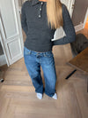 Sessa lavtaljede jeans - Blå denim