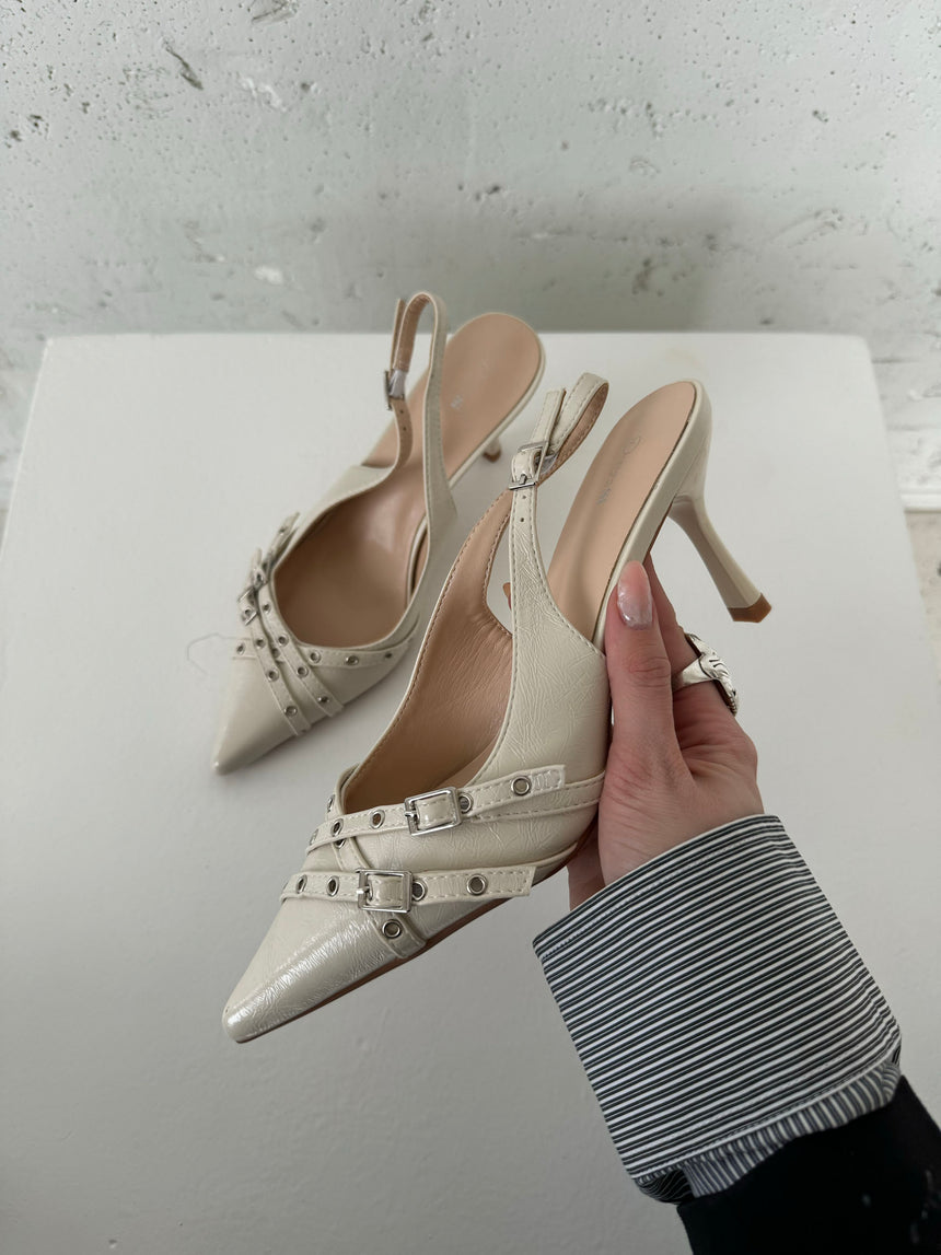 Kandy slingback stiletter - Cream