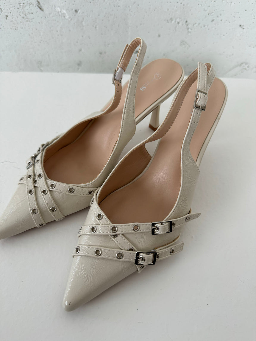 Kandy slingback stiletter - Cream