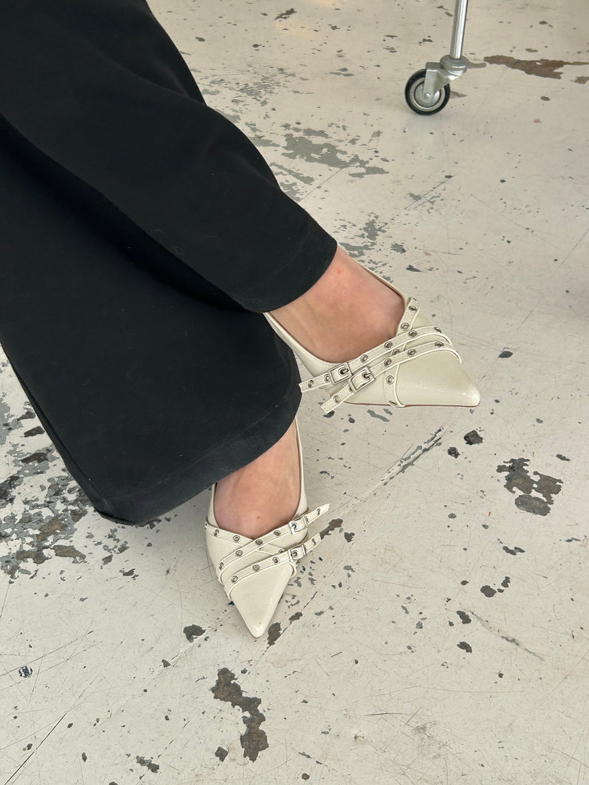Kandy slingback stiletter - Cream