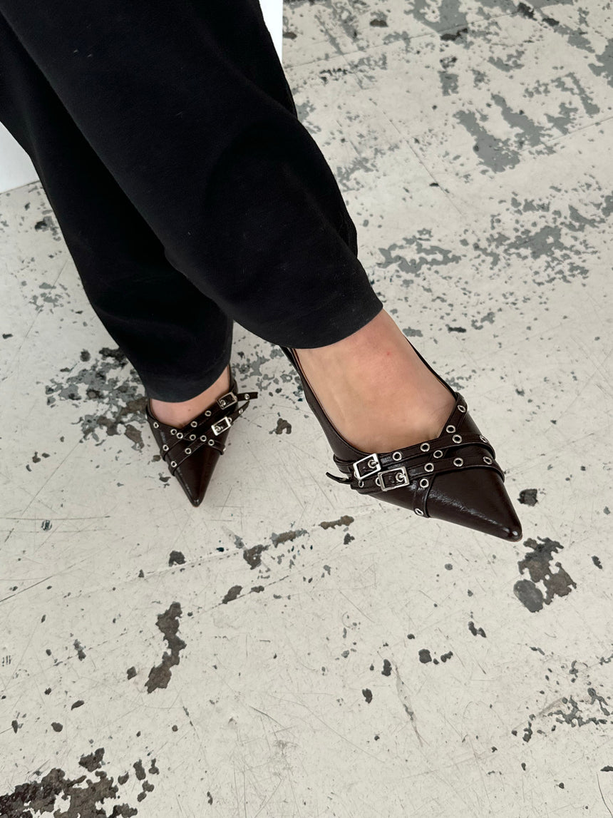 Kandy slingback stiletter - Brun