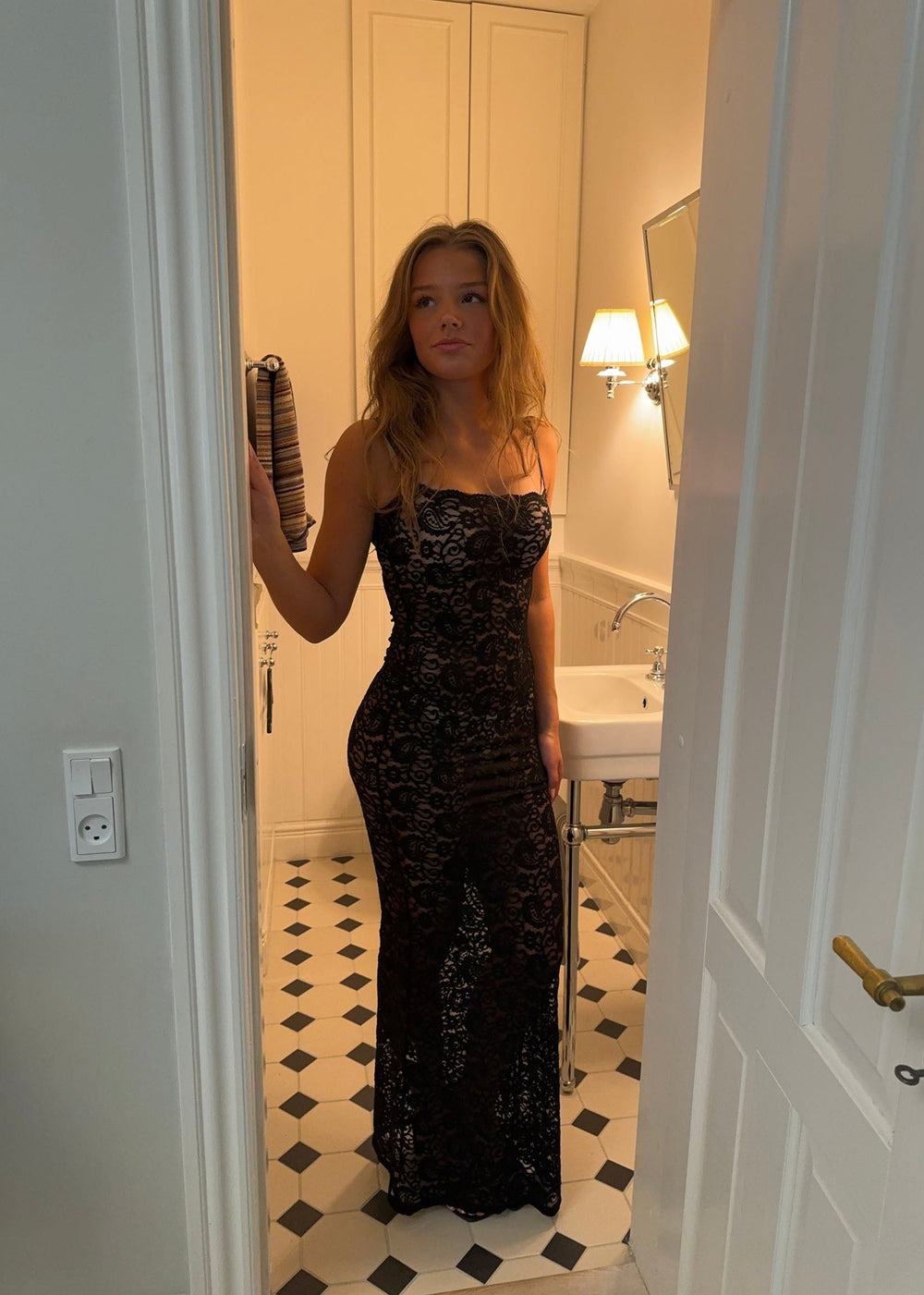 Marcy maxi blonde kjole - Sort