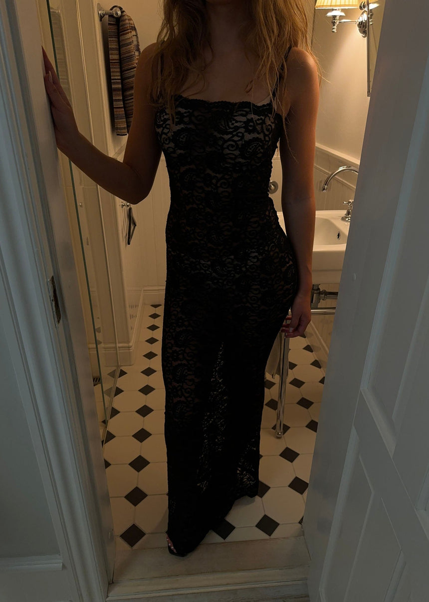 Marcy maxi blonde kjole - Sort