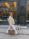 Lenaya jakke med denimryg - Beige