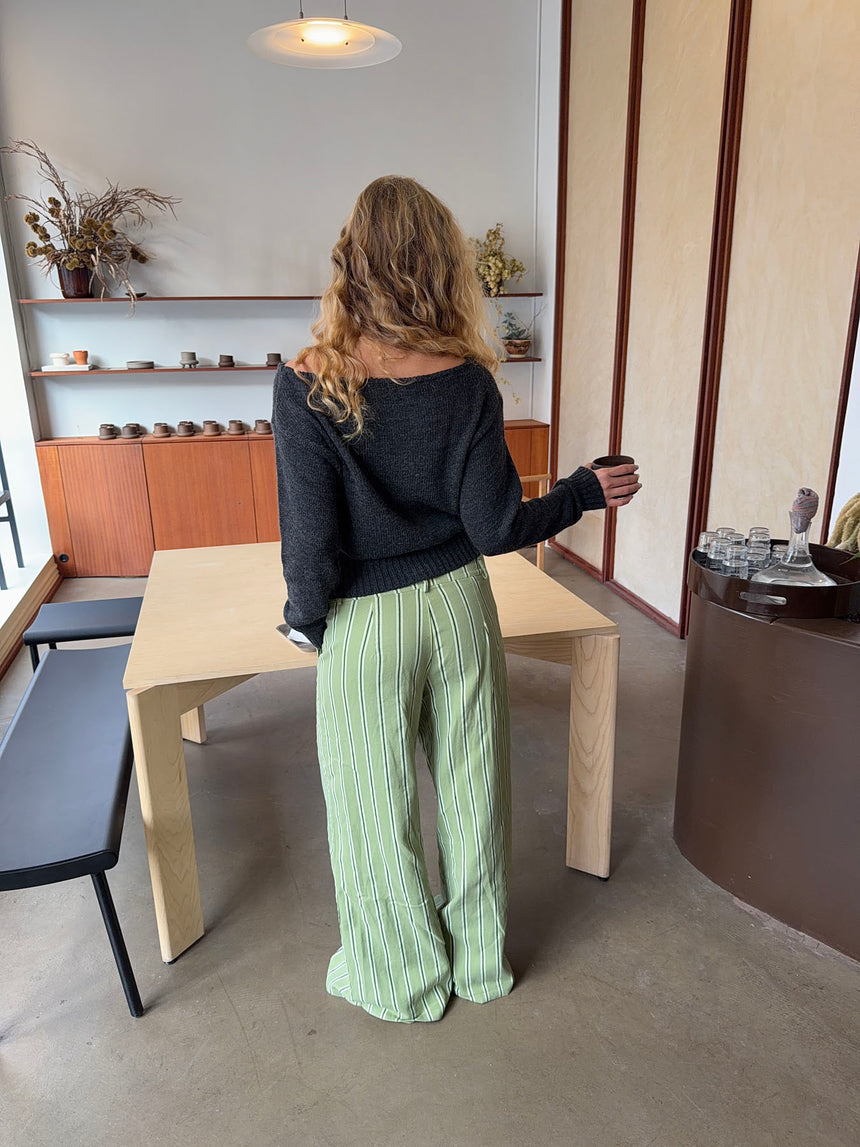 Lonny bukser med striber - Grøn