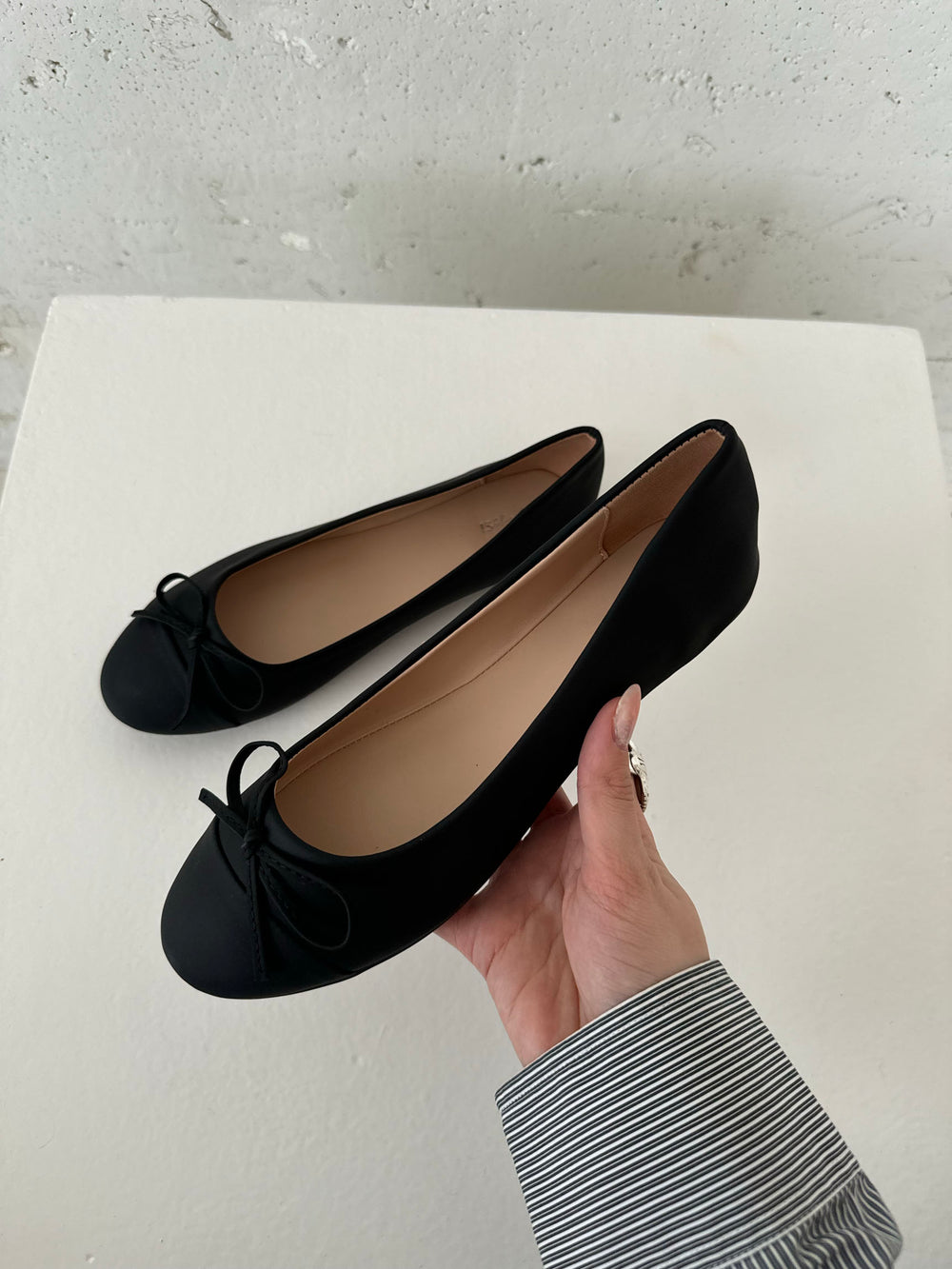 Segovia ballerina sko med sløjfe - Sort
