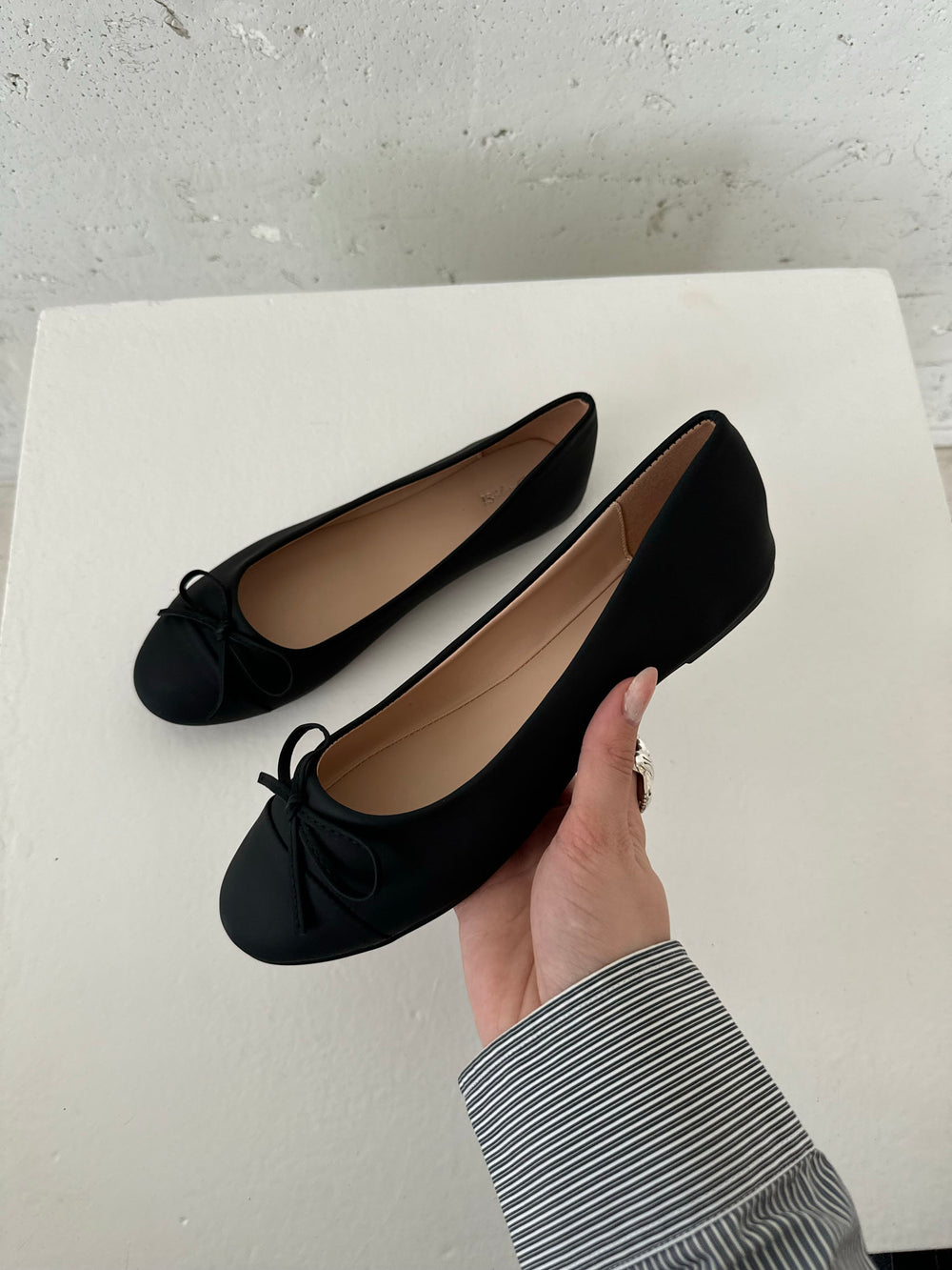 Segovia ballerina sko med sløjfe - Sort