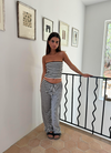 Manya tube top med striber - Sort/hvid