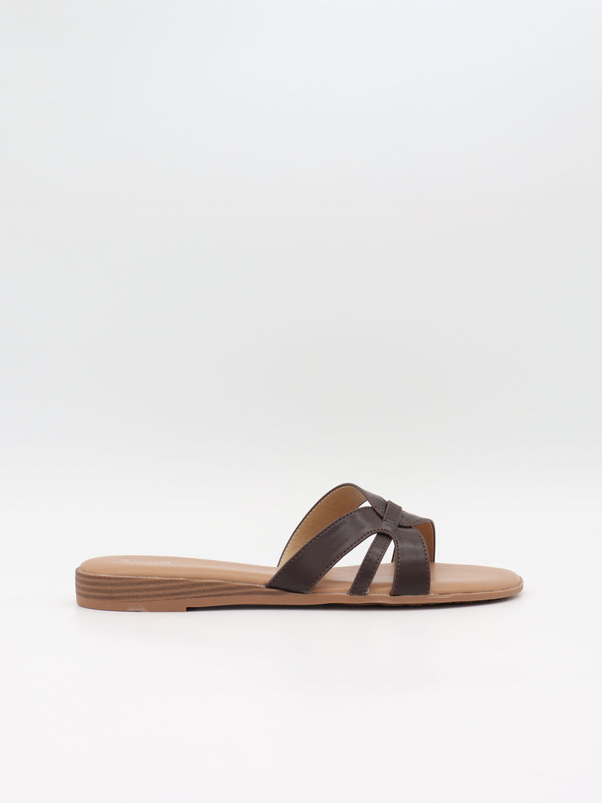 Figma sandaler - Mørkebrun/beige