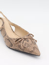 Mojsa mules med slangskin - Beige