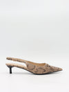 Mojsa mules med slangskin - Beige