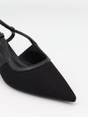 Suzanne slingback hæle med detaljer - Sort