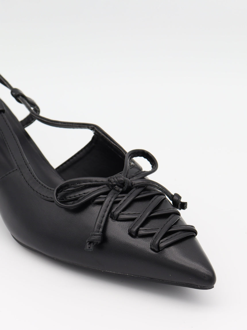 Sola mules med sløje - Sort