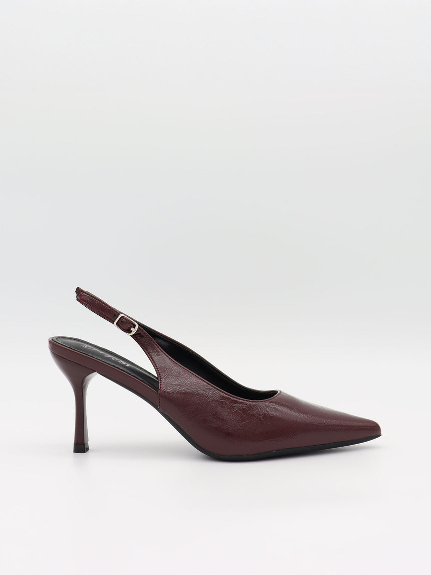 Donnatella slingback hæle - Mørkerød