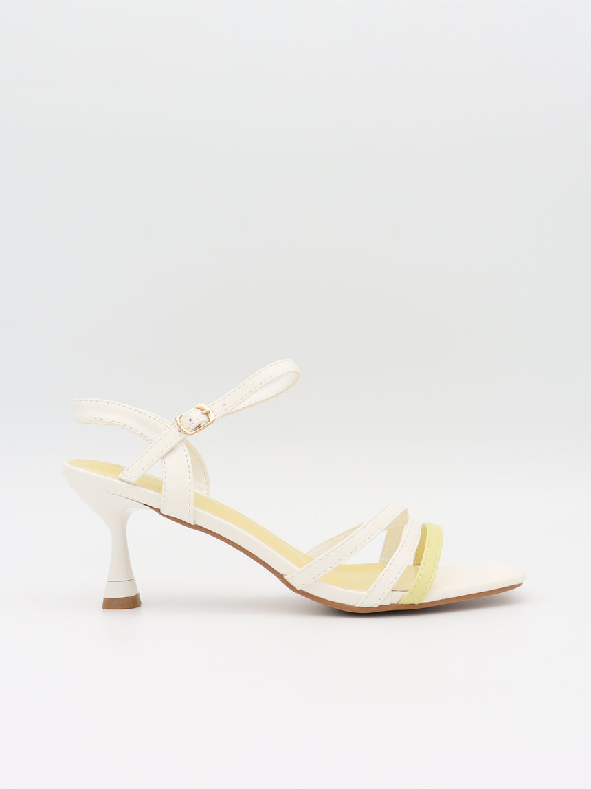 Tillia hæle - Hvid/gul