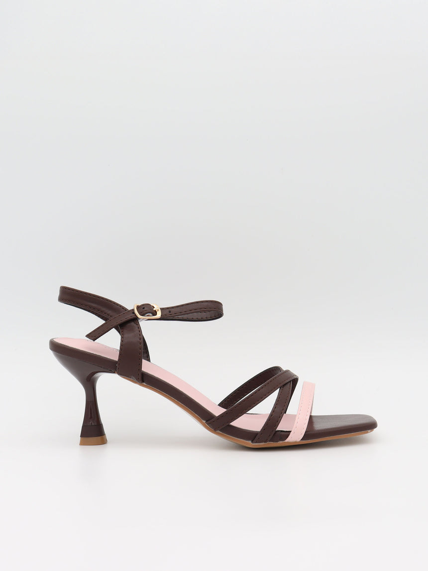 Tillia hæle - Brun/lyserød