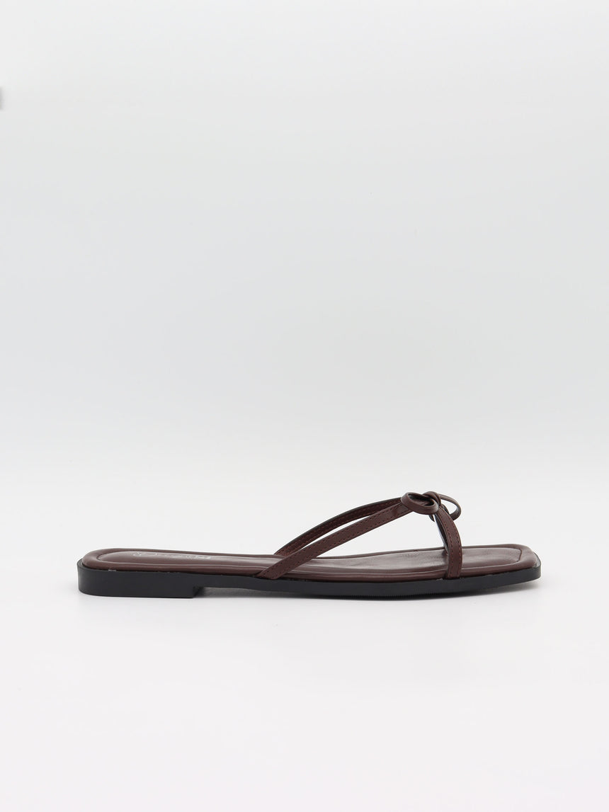 Tennalina sandaler med sløjfedetalje - Mørkebrun