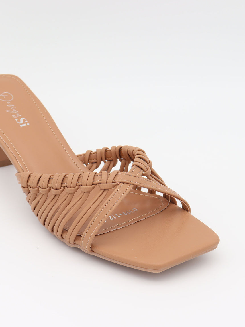 Elba mules med fletdetaljer - Beige