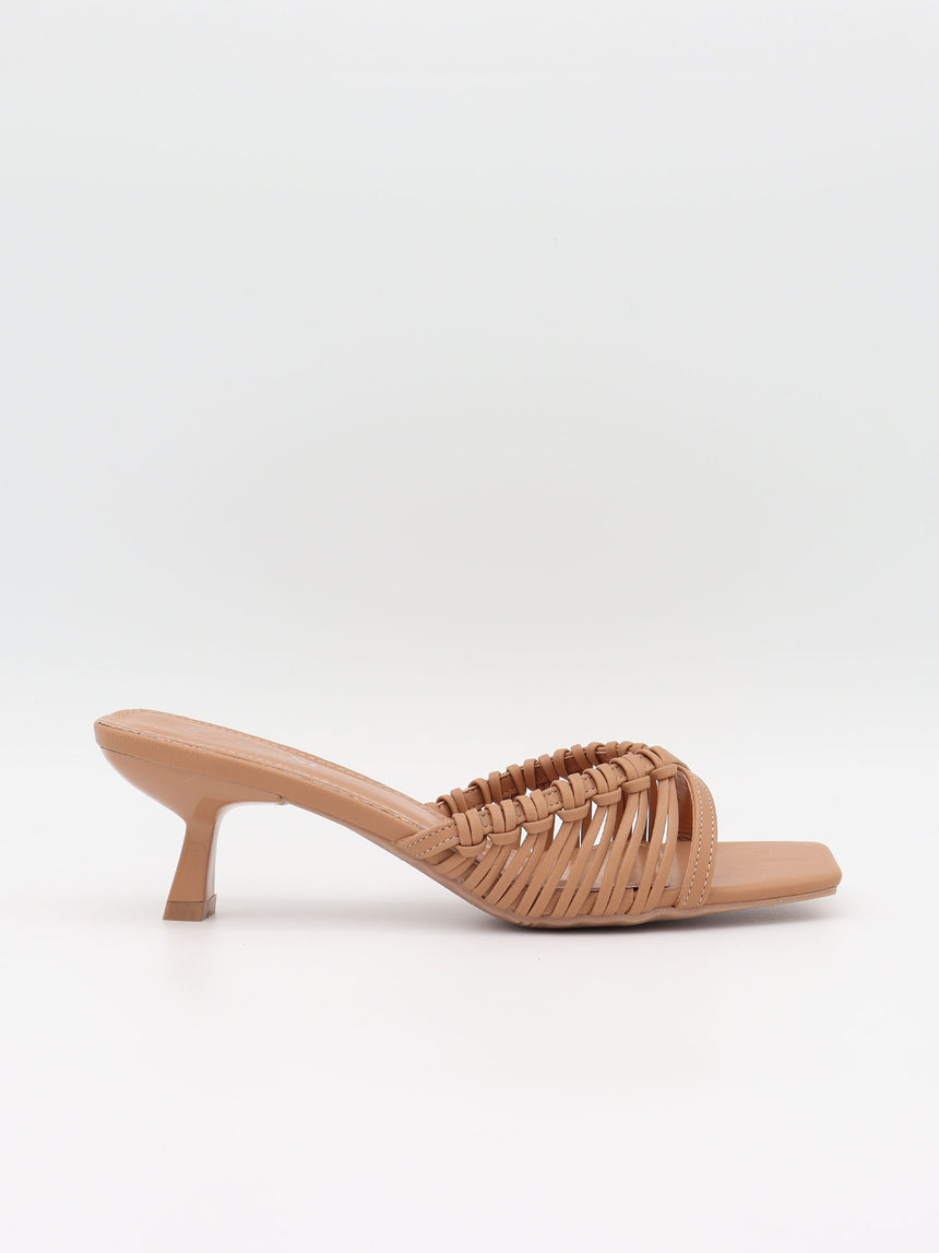 Elba mules med fletdetaljer - Beige