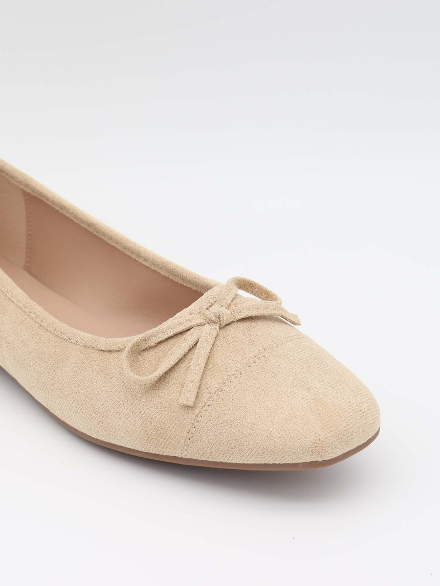 Fione ballerinaer i ruskind - Beige