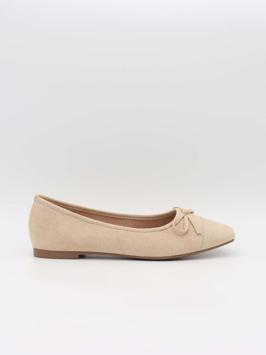 Fione ballerinaer i ruskind - Beige