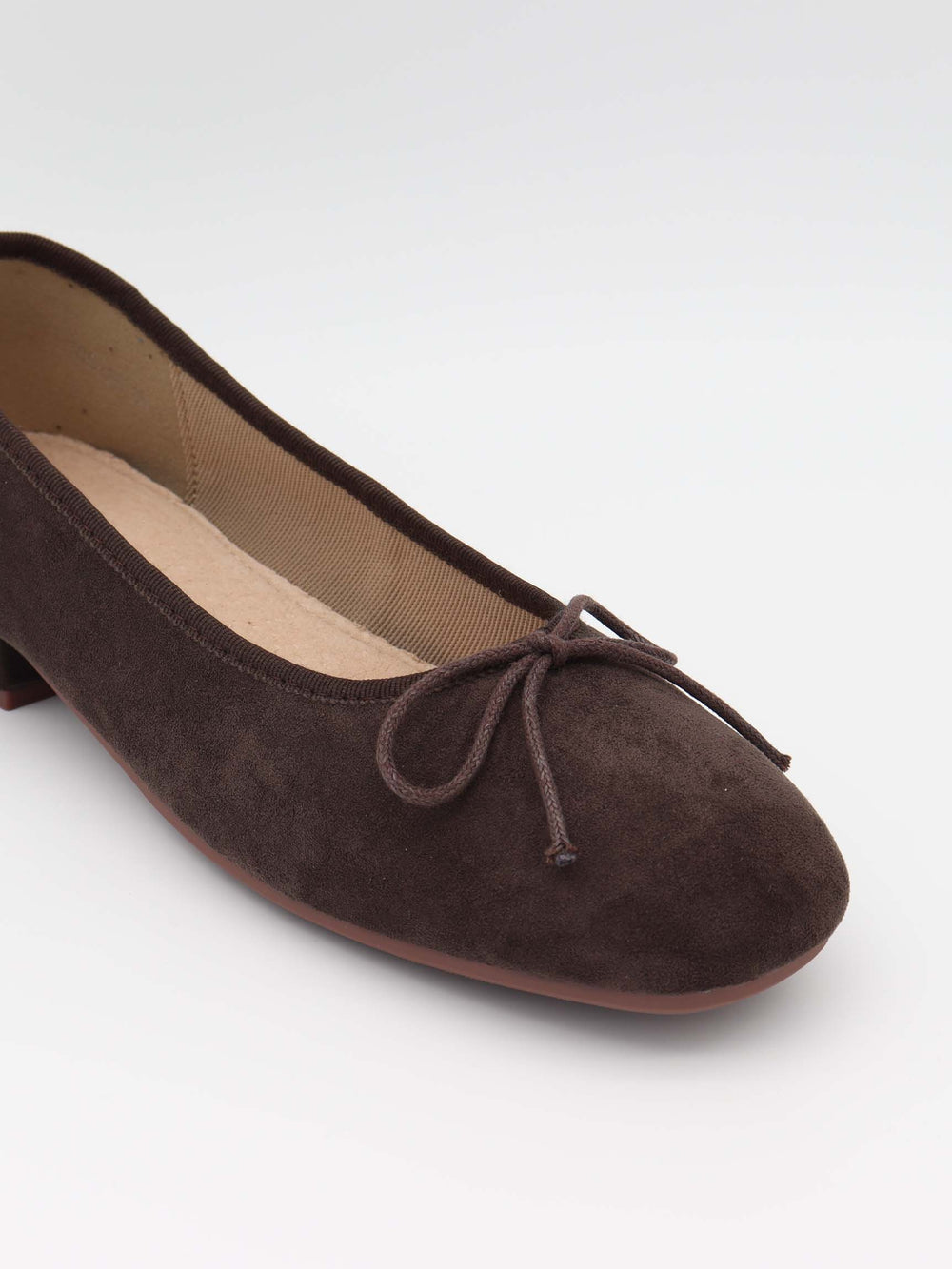 Yuna ballerina med hæl - Brun