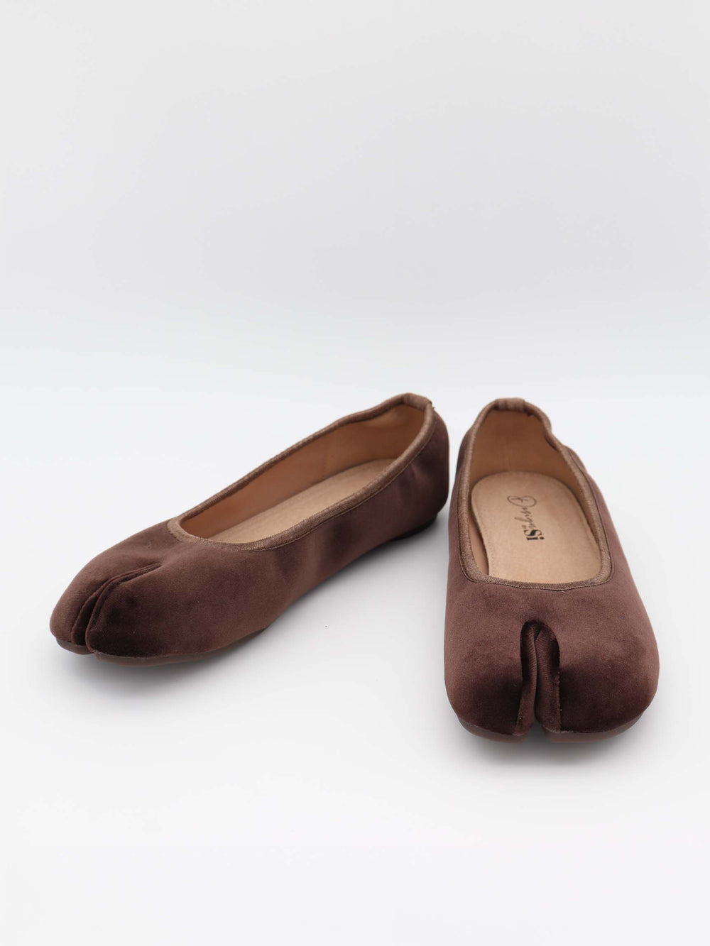 Ronia split toe ballerina - Mørkebrun