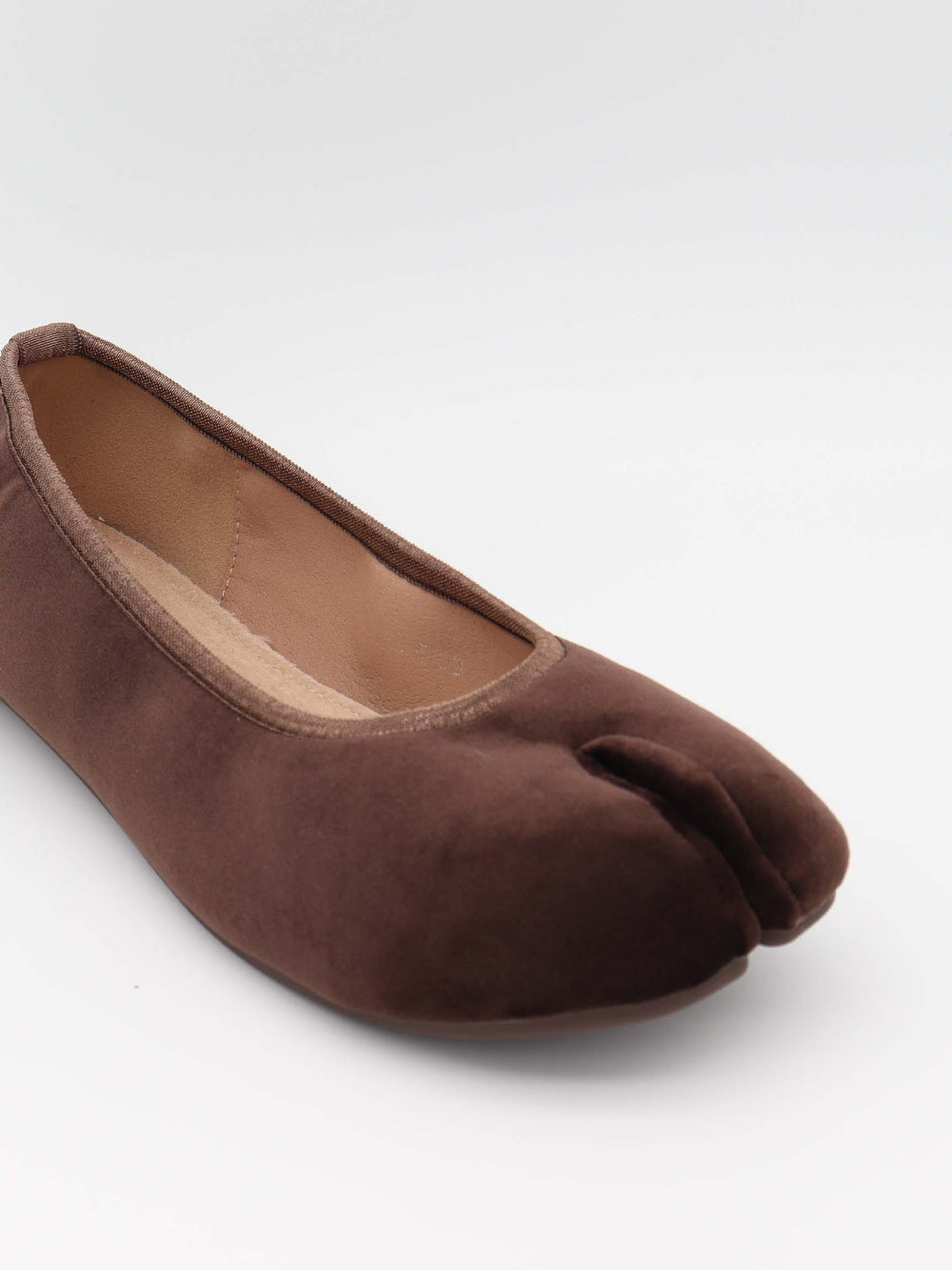 Ronia split toe ballerina - Mørkebrun